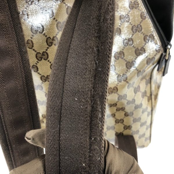 2300037746147 12 GUCCI RuckSack Brown GG Crystal Backpack Daypack