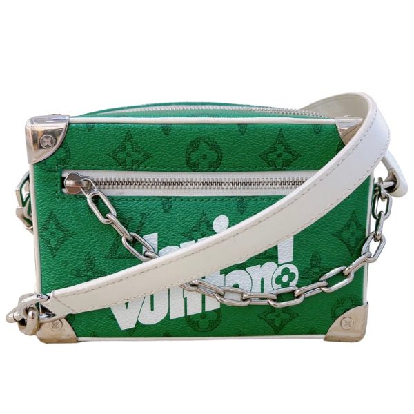 2300037753596 1 LOUIS VUITTON Mini Soft Trunk Everyday Green White Shoulder Bag