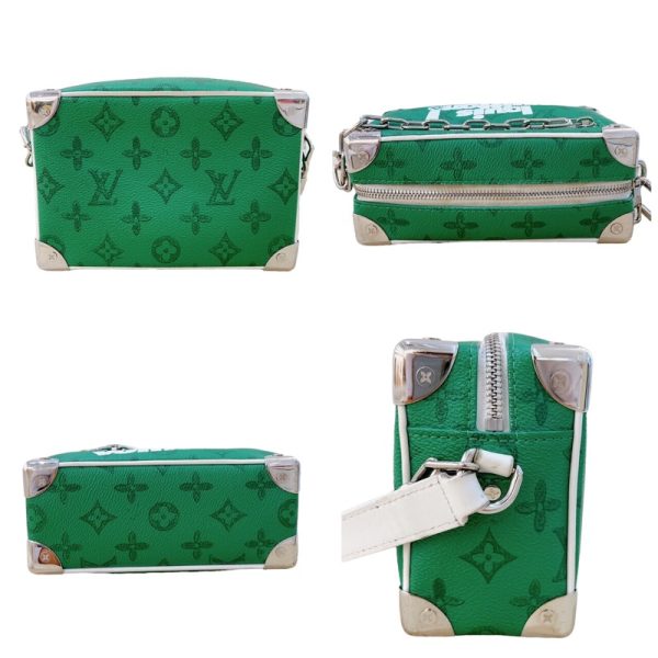 2300037753596 6 LOUIS VUITTON Mini Soft Trunk Everyday Green White Shoulder Bag