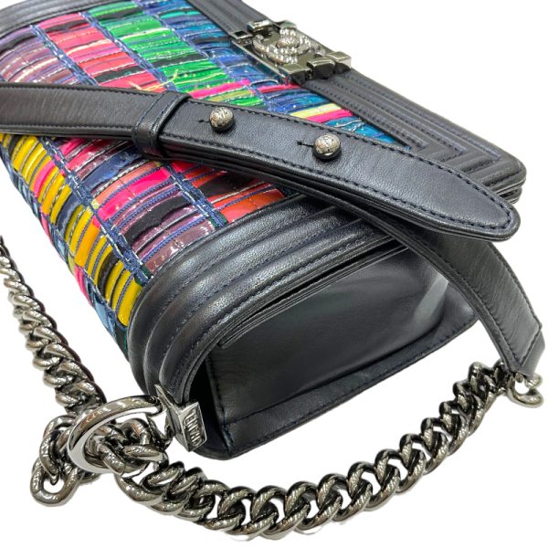 2300037916779 7 CHANEL Boy Chain Shoulder Bag 25 Black Multicolor Calf Shoulder Bag