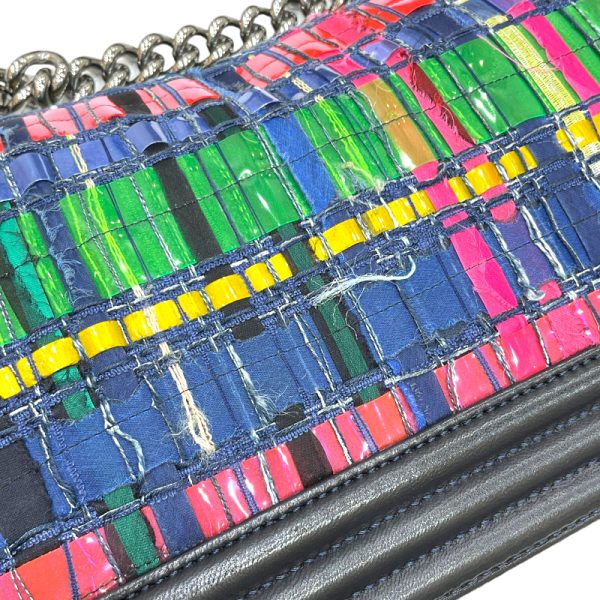 2300037916779 9 CHANEL Boy Chain Shoulder Bag 25 Black Multicolor Calf Shoulder Bag