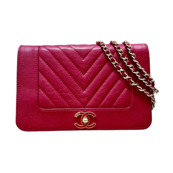 2300037916960 1 CHANEL Chain Wallet Pink Calf Handbag