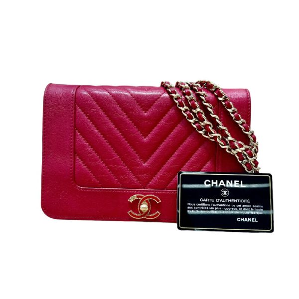 2300037916960 15 CHANEL Chain Wallet Pink Calf Handbag