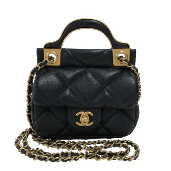 2300037927249 1 CHANEL mini chain clutch black lambskin shoulder bag