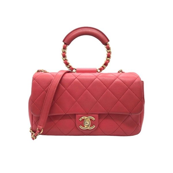 2300037945410 1 CHANEL Matelasse 2WAY shoulder bag red lambskin shoulder bag