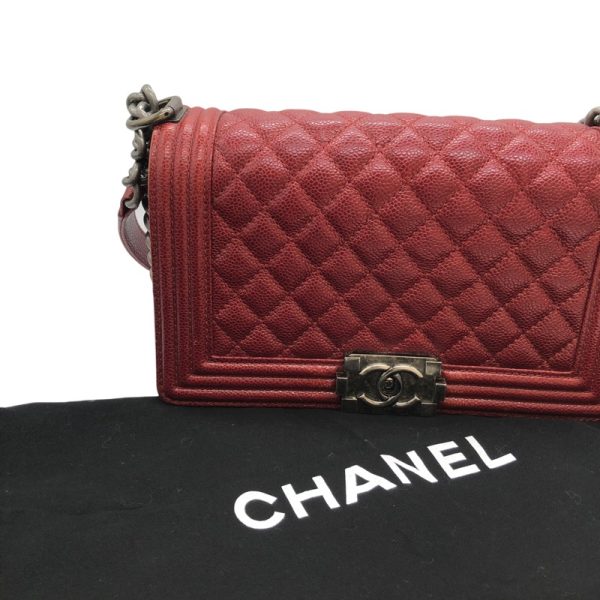 2300037945878 5 CHANEL Boy Chanel 25 RedSV Caviar Skin Shoulder Bag