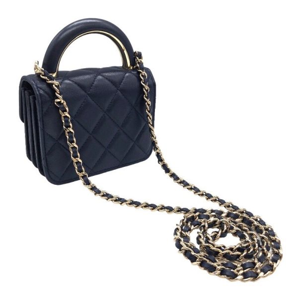 2300037945915 2 CHANEL Mini Matelasse Chain Clutch Bag Blue Lambskin Shoulder Bag