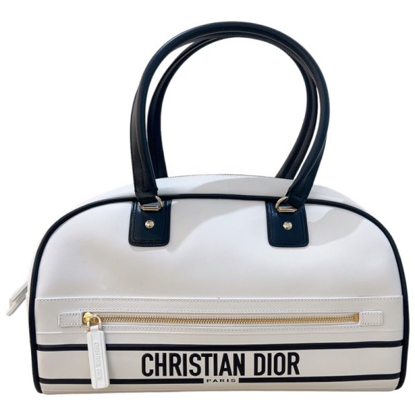 2300038058669 1 Christian Dior Bowling Bag WhiteBlack Handbag