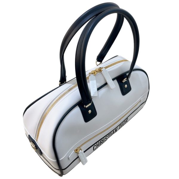 2300038058669 3 Christian Dior Bowling Bag WhiteBlack Handbag