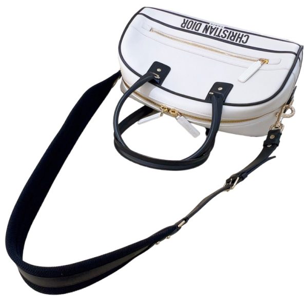 2300038058669 6 Christian Dior Bowling Bag WhiteBlack Handbag