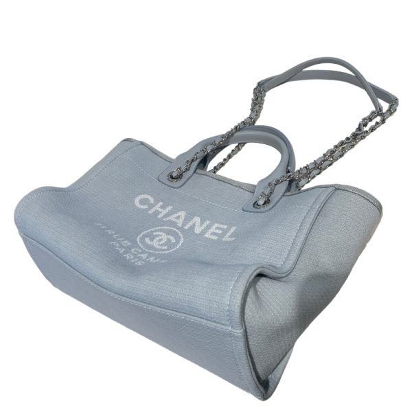 2300038135346 3 CHANEL Deauville Small Shopping Bag AS3257 Blue Shoulder Bag