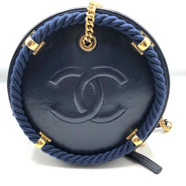 2300038135438 1 CHANEL Round Chain Shoulder Bag Calfskin Shoulder Bag