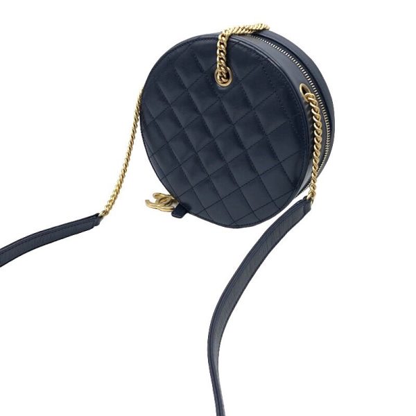 2300038135438 8 CHANEL Round Chain Shoulder Bag Calfskin Shoulder Bag