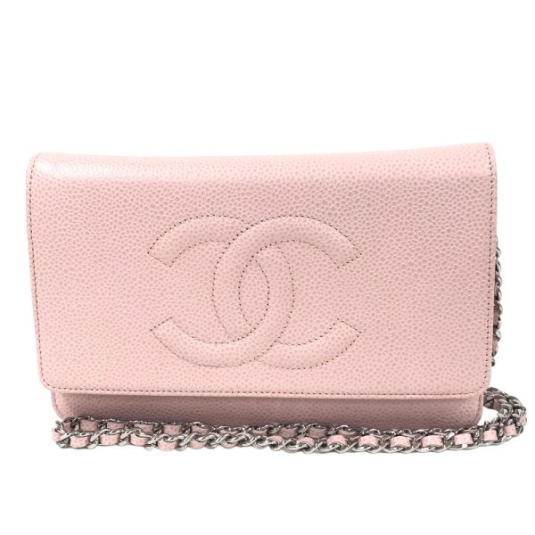 2300038150127 CHANEL Chain Wallet Caviar Skin Shoulder Bag