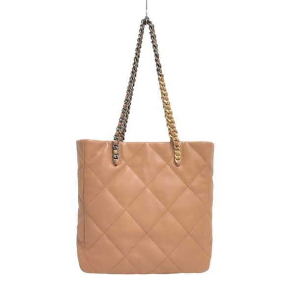 2300038318466 1 CHANEL Chain Tote Salmon Pink Lambskin Tote Bag