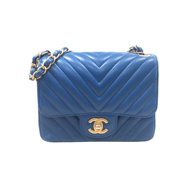 2300038391865 1 CHANEL Mini Matelasse 17 V Stitch Blue Lambskin Shoulder Bag