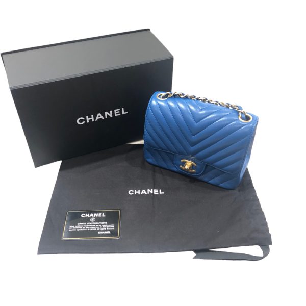 2300038391865 10 CHANEL Mini Matelasse 17 V Stitch Blue Lambskin Shoulder Bag