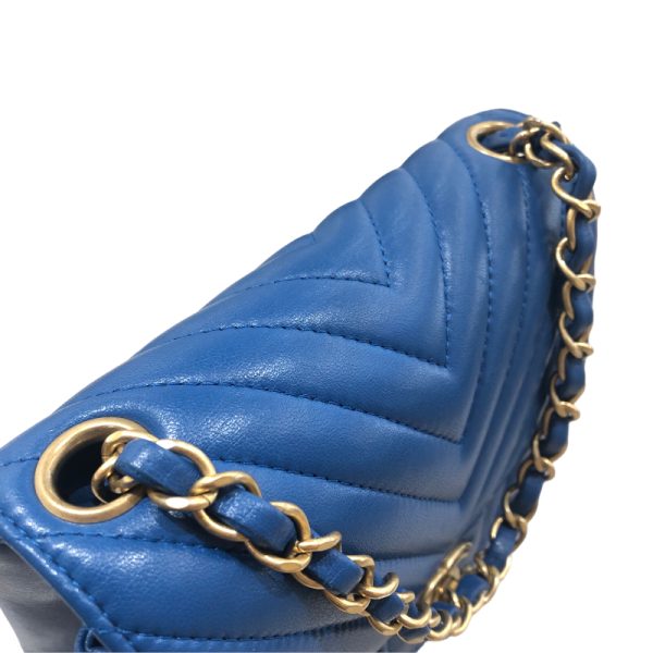 2300038391865 4 CHANEL Mini Matelasse 17 V Stitch Blue Lambskin Shoulder Bag