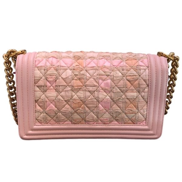 2300038398987 2 CHANEL Boy 25 Pink GD CalfskinCotton Shoulder Bag