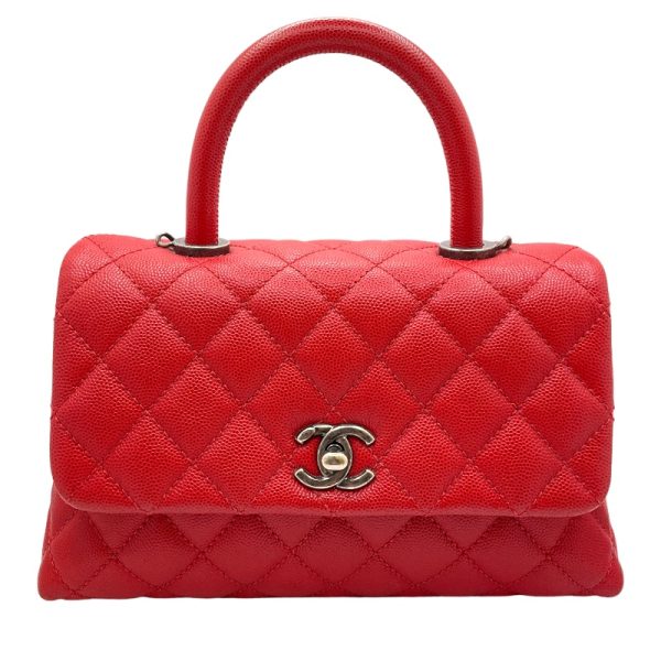 2300038399205 CHANEL Coco Handle XS Red Caviar Handbag