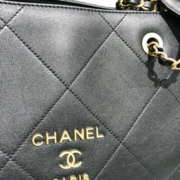 2300038399229 6 CHANEL Small Shopping Chain Tote Bag Black Matte Calf Tote Bag