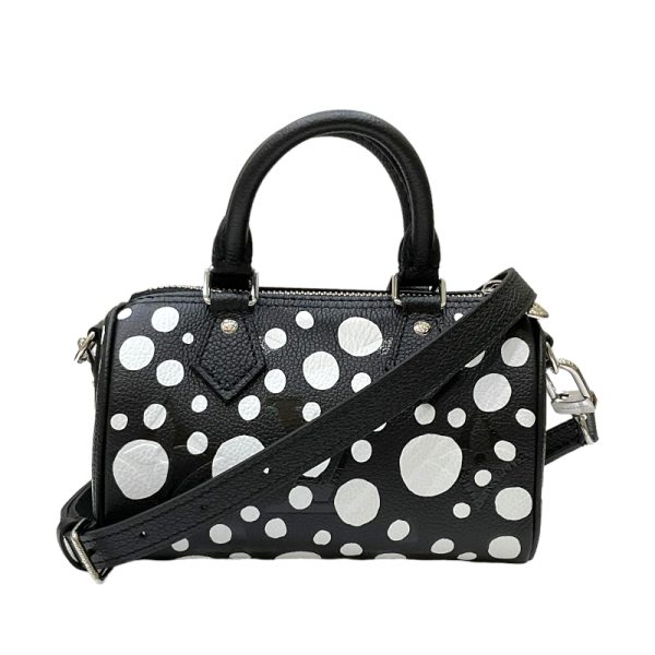 2300038812186 1 LOUIS VUITTON Nano Speedy Yayoi Kusama Black White Empreinte Mini Shoulder Bag