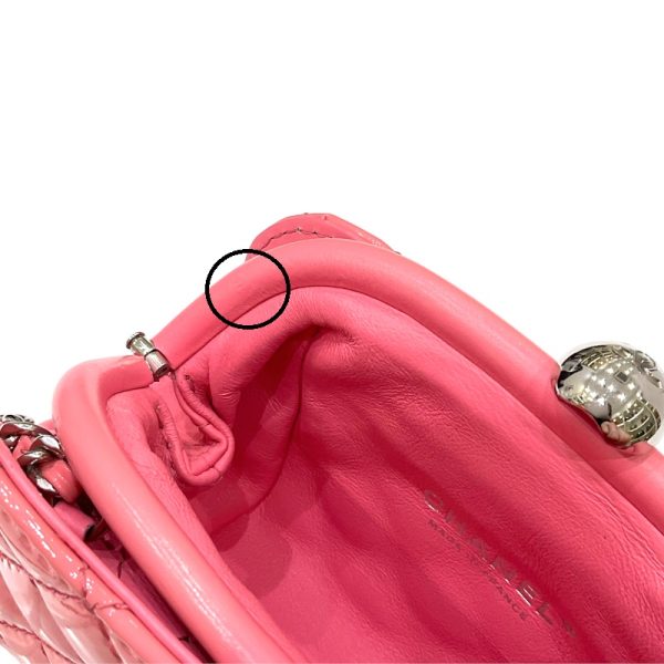 2300038823038 11 CHANEL chain shoulder bag pink patent shoulder bag