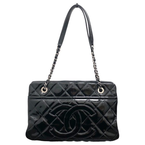 2300038825643 CHANEL Chain Tote Bag Black Enamel Tote Bag