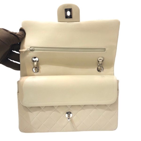 2300038825728 7 CHANEL Matelasse 25 Ivory SV lambskin shoulder bag