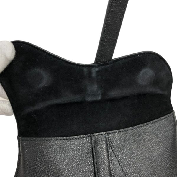 2300038962737 7 Christian Dior Saddle Flat Belt Pouch Black Calf Shoulder Bag