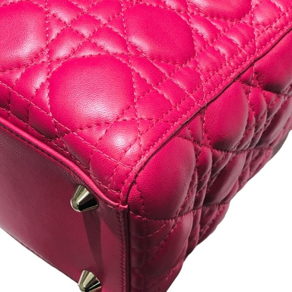 2300039073630 3 Christian Dior Large Pink GD Lambskin Handbag