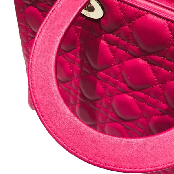 2300039073630 7 Christian Dior Large Pink GD Lambskin Handbag