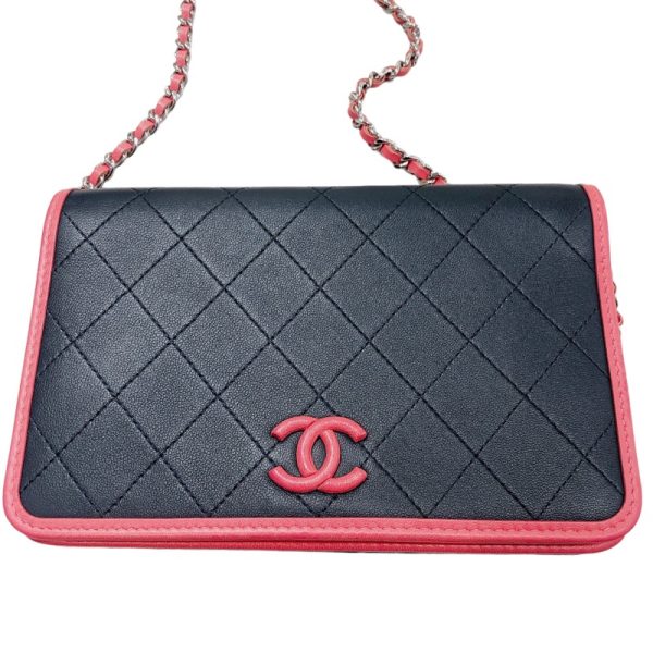 2300039074149 2 CHANEL Chain Wallet Blue Calf Shoulder Bag