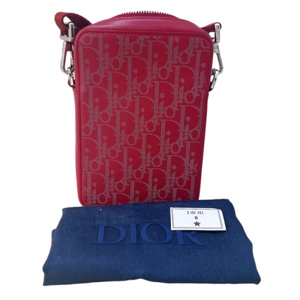 2300039090590 1 Christian Dior Shoulder Bag Red Calf Shoulder Bag