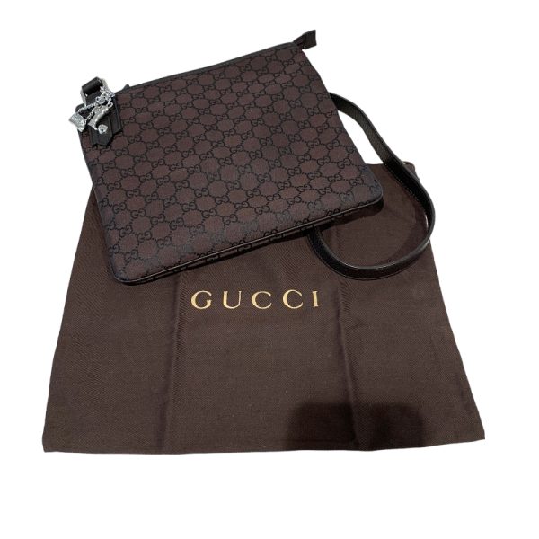 2300039230774 15 GUCCI GG Nylon Shoulder Bag Brown