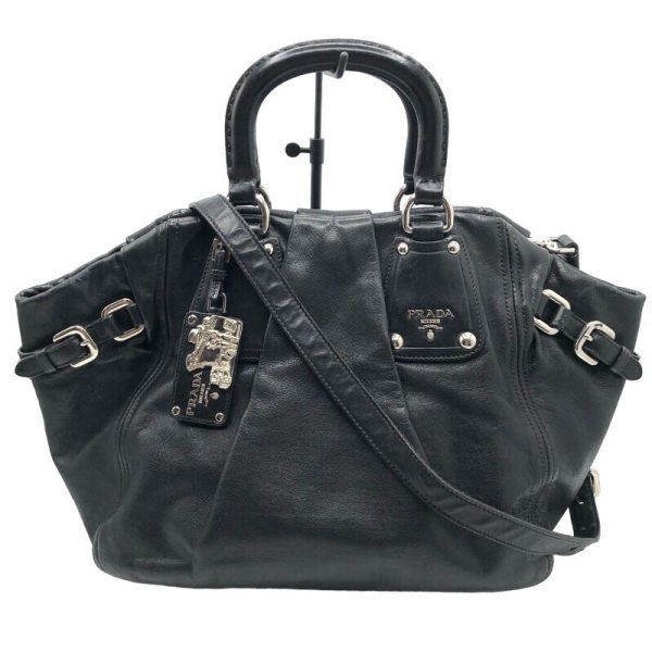 2300039328341 PRADA 2WAY handbag BN1954 black shoulder bag