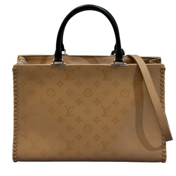 2300039328891 2 LOUIS VUITTON Very Tote Beige Grain Calf Leather Shoulder Bag