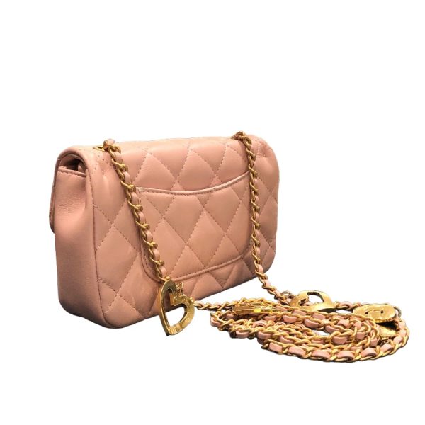 2300039329126 1 CHANEL Mini Matelasse 18 AS3457 Pink Matte Lambskin Shoulder Bag