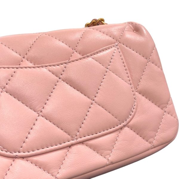 2300039329126 6 CHANEL Mini Matelasse 18 AS3457 Pink Matte Lambskin Shoulder Bag