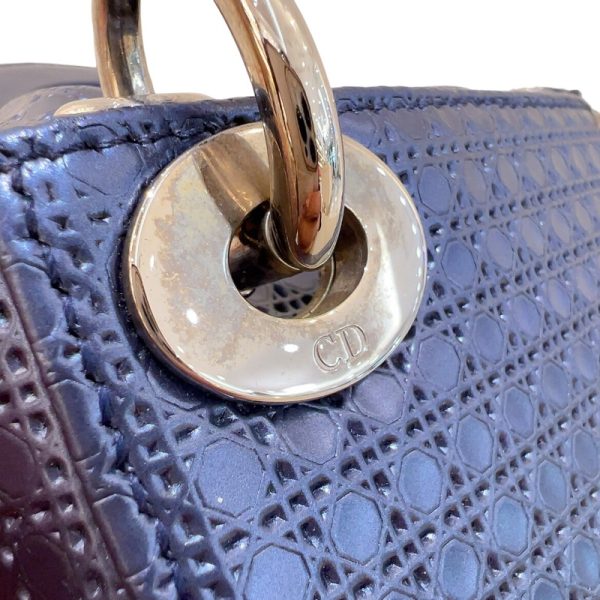 2300039329294 11 Christian Dior Micro Metallic Blue Patent Handbag