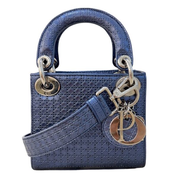 2300039329294 2 Christian Dior Micro Metallic Blue Patent Handbag