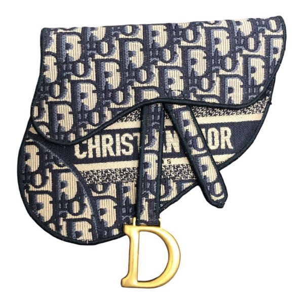 2300039329331 1 Christian Dior Saddle Flat Belt Pouch Blue Oblique