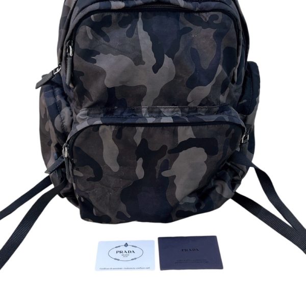 2300039329348 19 PRADA Camouflage Backpack Black Nylon Rucksack