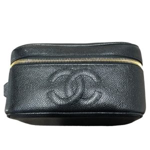 2300039329607 2 Chanel Cocomark Caviar Bi Fold Wallet Bag Black