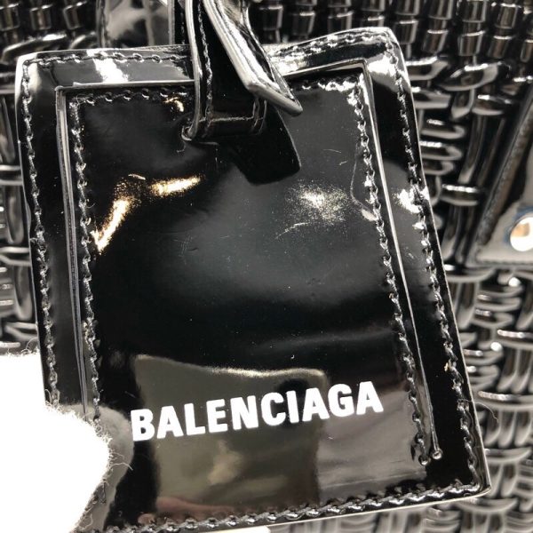 2300039329690 6 BALENCIAGA Bistro XS Black enamel shoulder bag