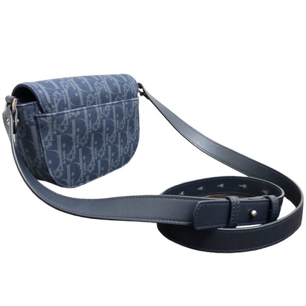 2300039330016 2 Christian Dior Saddle Shoulder Bag Blue Denim Handbag