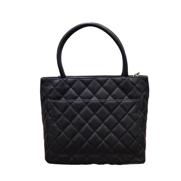 2300039330566 2 CHANEL tote black caviar skin handbag