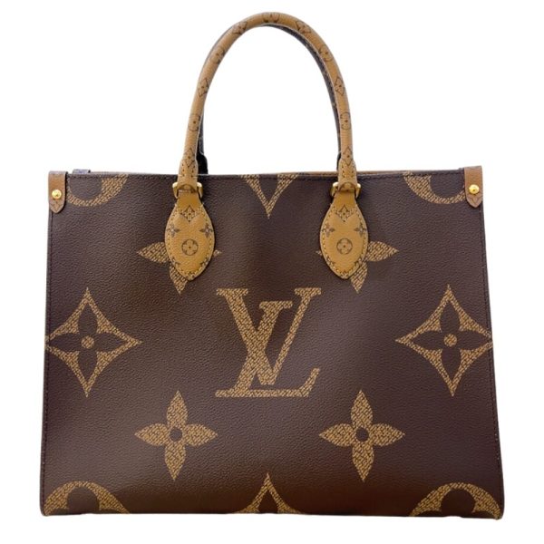 2300039418141 1 LOUIS VUITTON On the Go MM Brown Giant Reverse Handbag