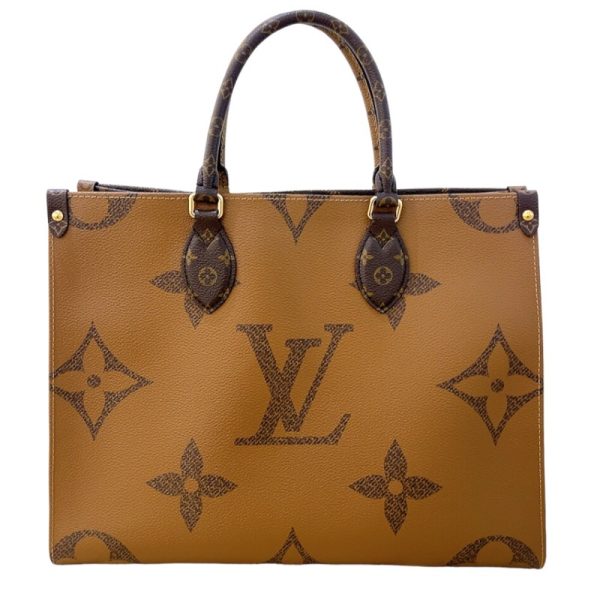 2300039418141 2 LOUIS VUITTON On the Go MM Brown Giant Reverse Handbag