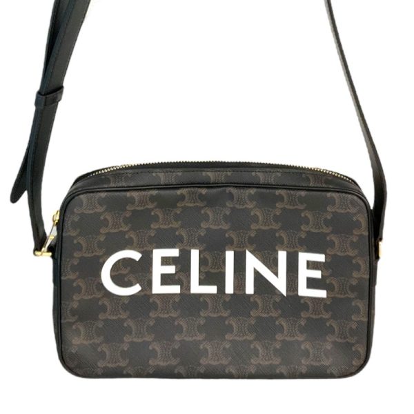 2300039497214 1 Celine Medium Messenger Black Triomphe Shoulder Bag